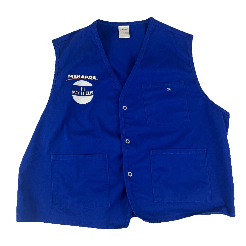 Menards Vest XL Employee Work Uniform Button Save Big Money Streetwear